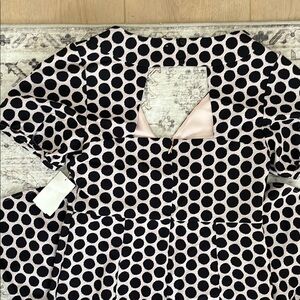 Chelsea28 Black and Blush Polka Dot Midi Dress